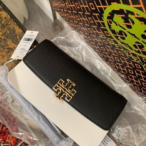 Tory Burch Black and Gold Clutch